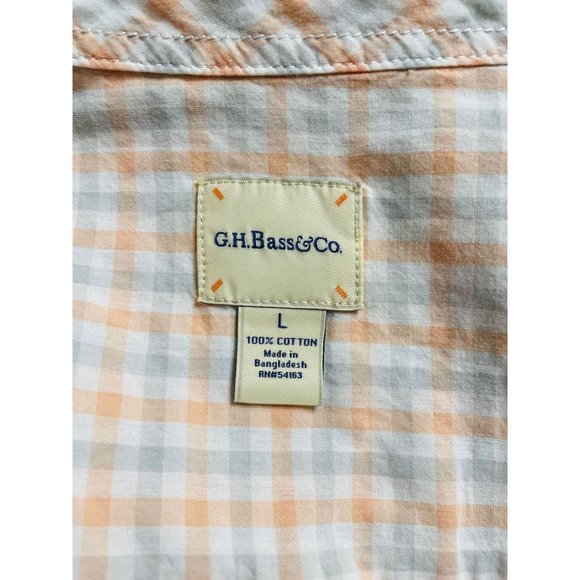 GH Bass & CO Grey & Orange Harvest Custom Graphic Button Down Size L - Picture 7 of 7